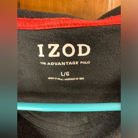 Mens Izod the Advantage Polo shirts size Large blue and black Bundle Lot of 2 - Picture 6 of 7